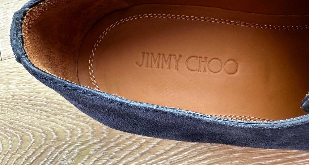 Pantofi bărbătești Jimmy Choo noi - Oxford Blue suede