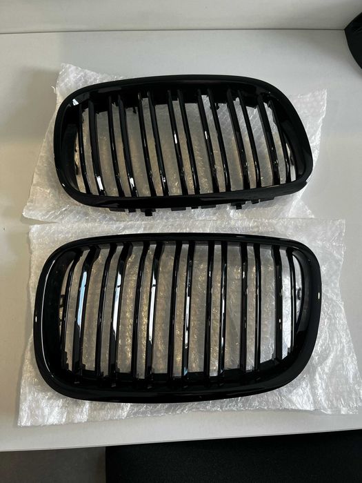 Set Grile/Nari Radiator Bara Duble M style Negru Lucios Bmw X5 X6 E70 E71, NOI