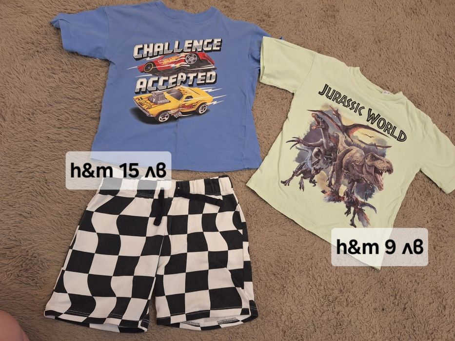 H&M летни дрехи и бански 110/116 jurassic,  pokemon , hot wheels
