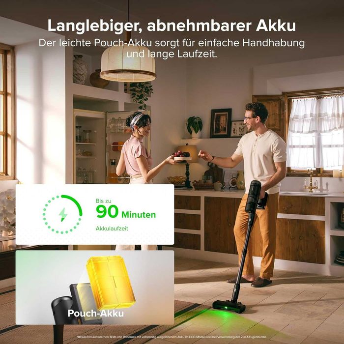 Нова Безжична Вертикална Прахосмукачка Roborock H60 Hub Ultra, 2 години Гаранция, LED, До 90 минути Работа