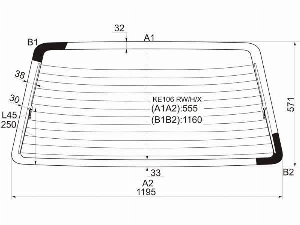 Стекло заднее с обогревом (фонари не хруст)  Toyota Corolla