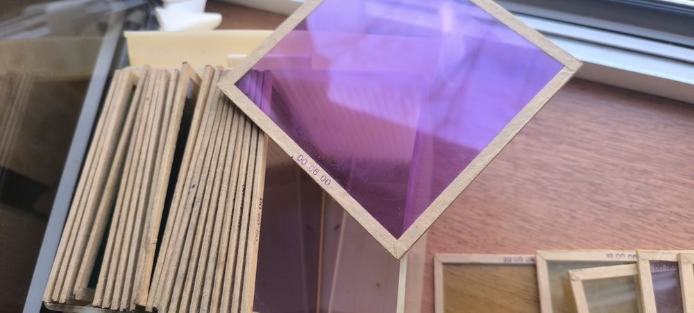 Filtre sticle corectoare fotografice camera obscura , set 33 buc 13×13