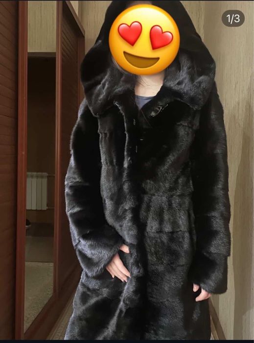 шуба норковая черный бриллиант