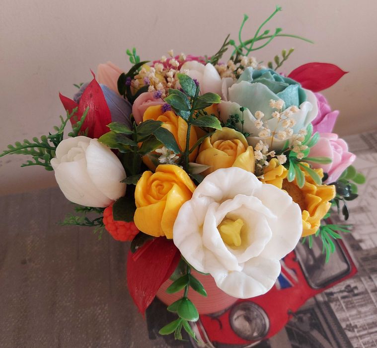 Букет от сапунени цветя