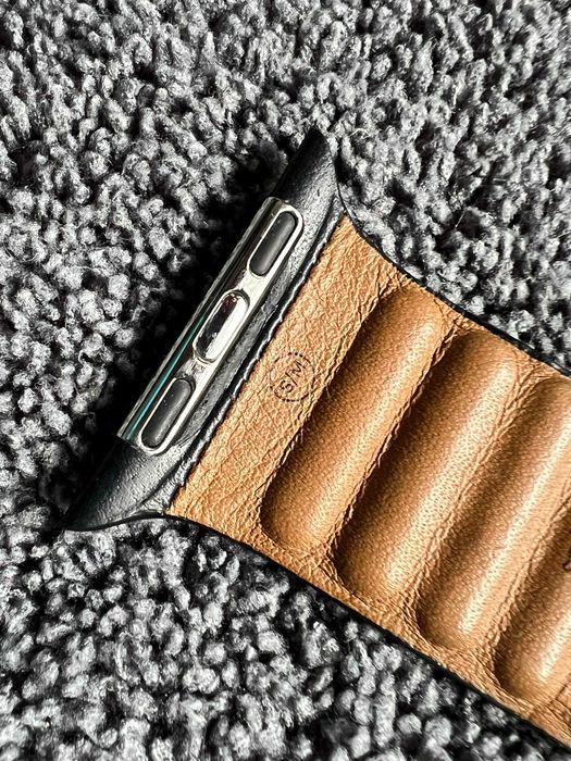 Curea originală Apple Watch Leather Link 45mm S/M Midnight ML813ZM/A