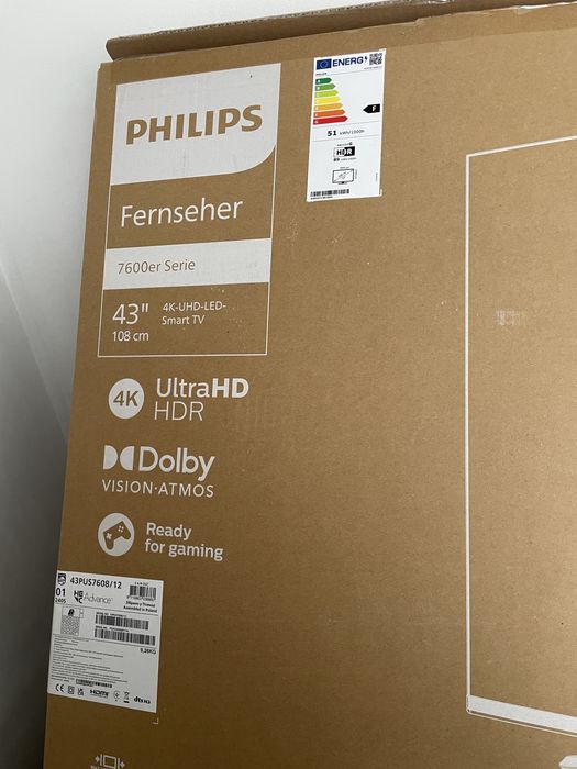 Televizor LED Smart PHILIPS Ultra HD 4K 108cm