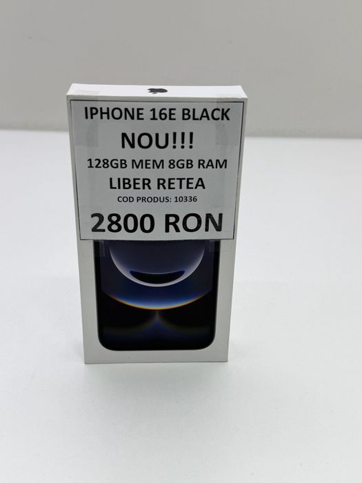 iPhone 16e, 128GB, 5G, Black -Nou