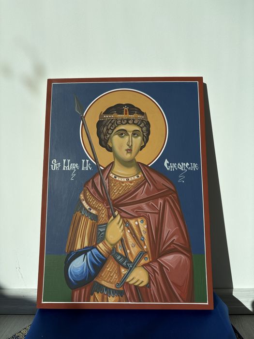 Icoana pictata manual- Sfantul Mare Mucenic Gheorghe