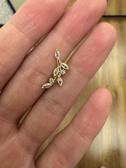 Серьга для пирсинга уха хряща мед сталь