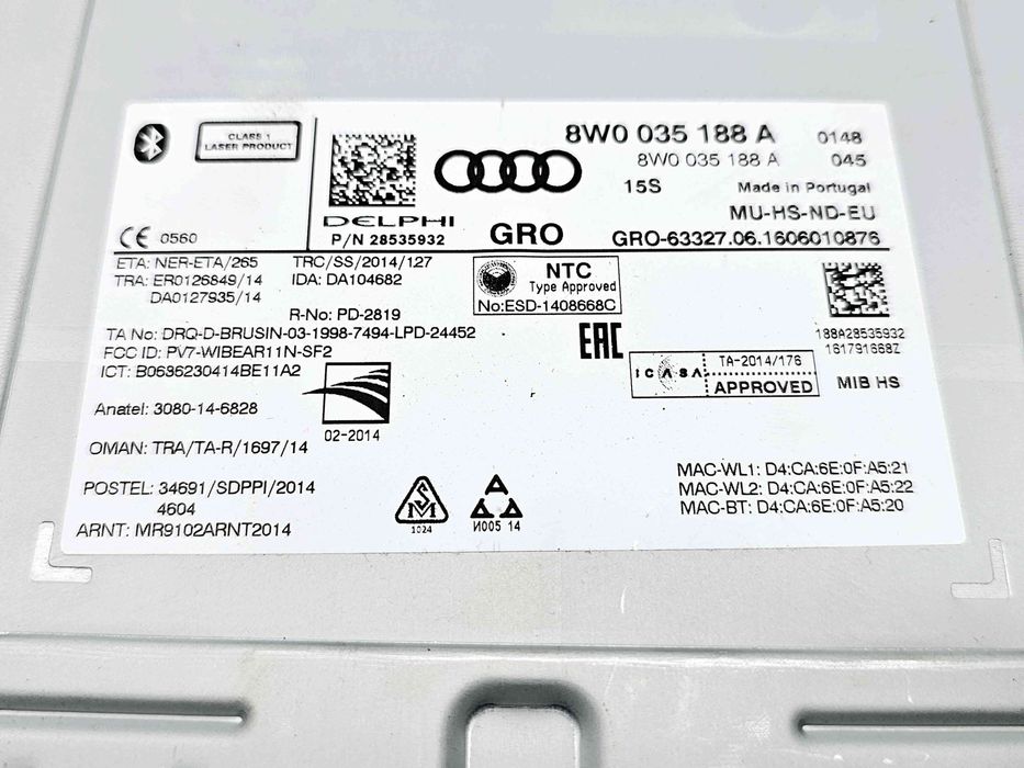 Unitate multimedia Audi A4 (8W2, B9) [Fabr 2015-2023] 8W0035188A