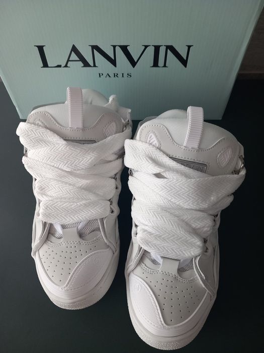 Lanvin curb sneakers бели и розови