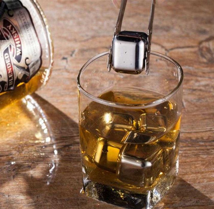 Whisky Stones Метални Ледчета Уиски Ракия Вино Коктейли Сок Охладители FoodGrade 304 SS Stainless Steel Неръждаема Стомана Безводни Охладители Напитки