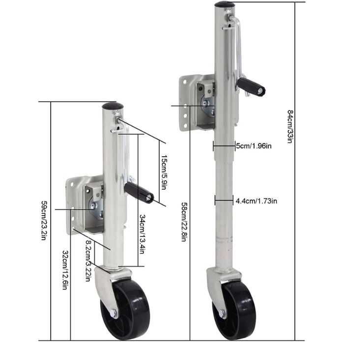 Универсално Опорно Колело С Планка, До 450 кг, Ремаркета, Каравани