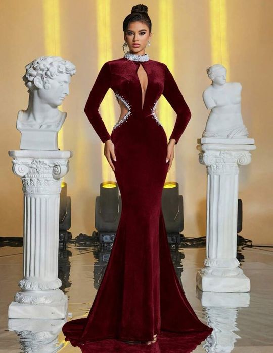 Rochie catifea Burgundy