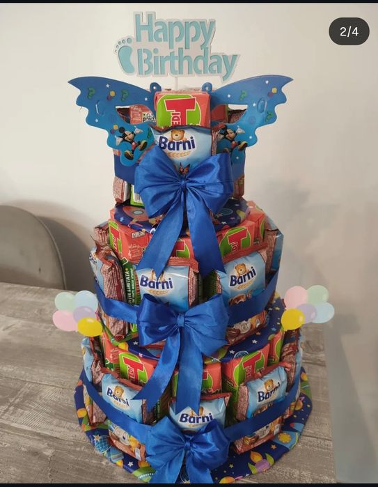 Tort din culciuri/ aranjament din dulciuri/ zile de naștere/ personaje