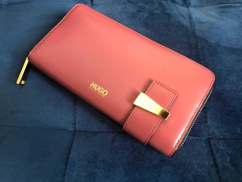 Кошелек женский HUGO BOSS, розовая кожа, ОРИГИНАЛ