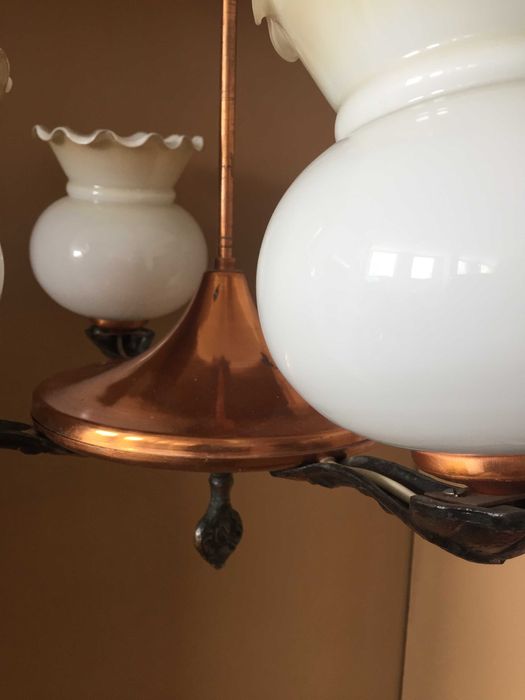 2 бр. /дървен и меден/полилеи