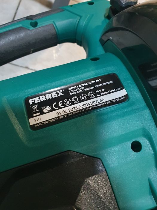 Безжична прахосмукачка/дробачка за листа Ferrex 40V Li-Ion FN-ABV-40