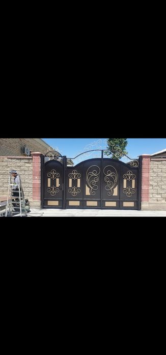 Покраска вороты, навесы, перила