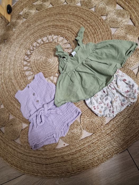 Salopeta muselina fetita 74 și set 74 superbe