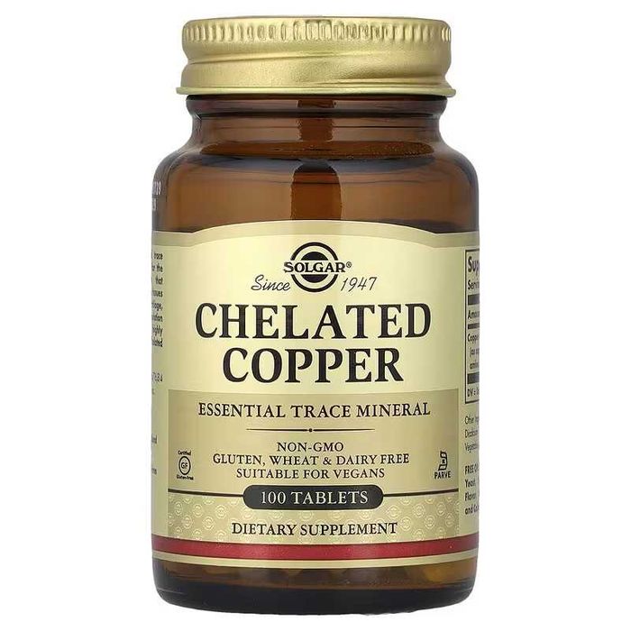 Solgar copper 2.5 mg, хелатная медь, купер мед мис Chelated Copper