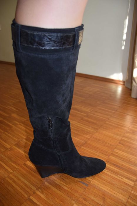 НОВИ дамски кожени ботуши от Италия, велур