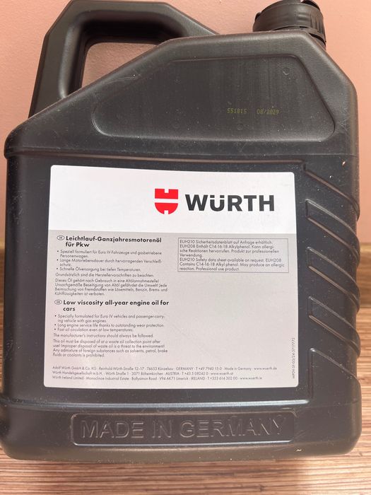 Масло моторное Wurth, Triathlon 5W40
