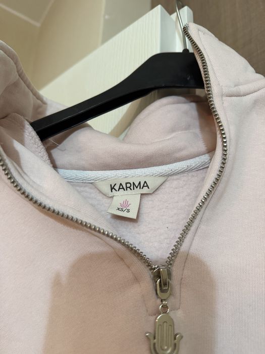 Дамска блуза KARMA – розова с цип, размер XS/S