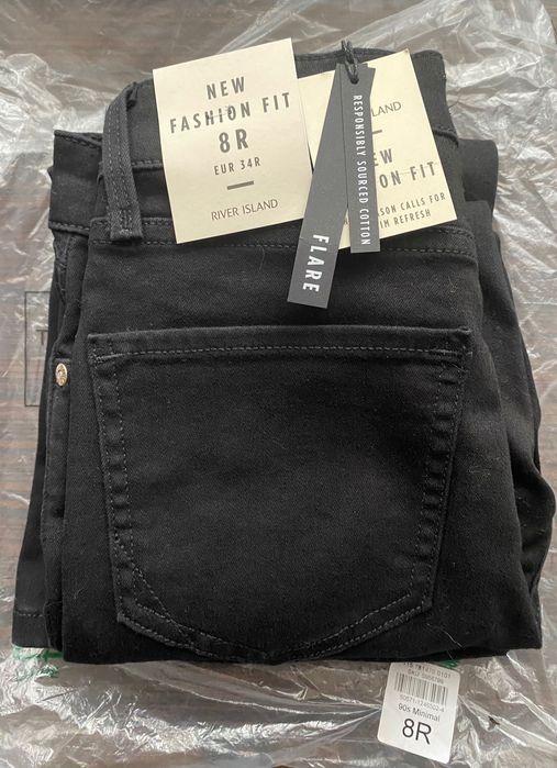 Blugi de dama River Island, bootcut, midwaist, 25-L32, negri - Noi