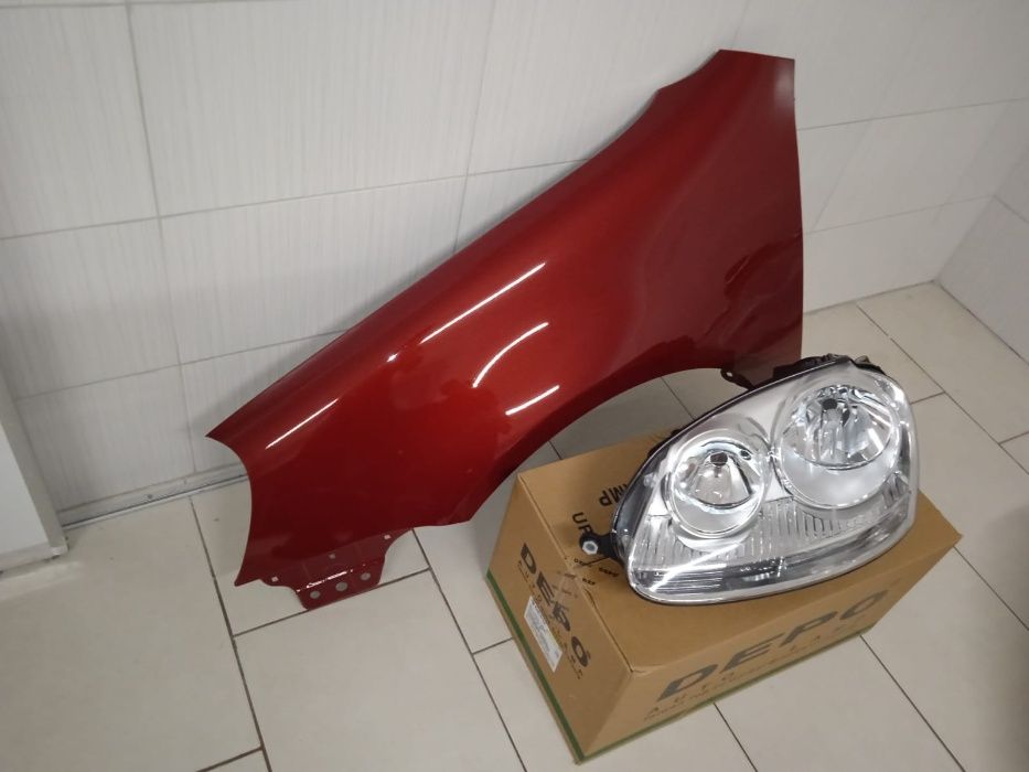 Pachet Aripa + Far Stanga VW Golf 5 V 2004-2008 LA3W Rosu