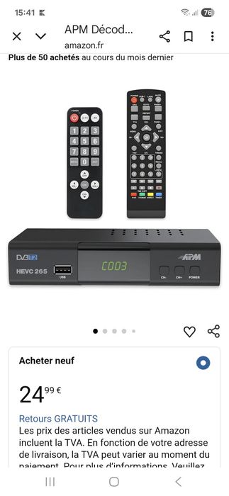 Decodor TV DVc T2 si DVc C,nou.