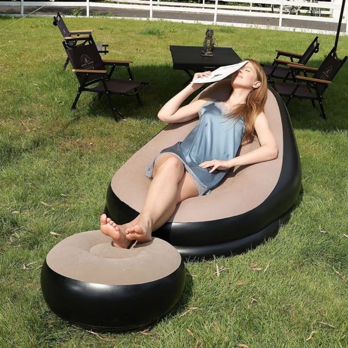 Надувное ленивое кресло для отдыха!