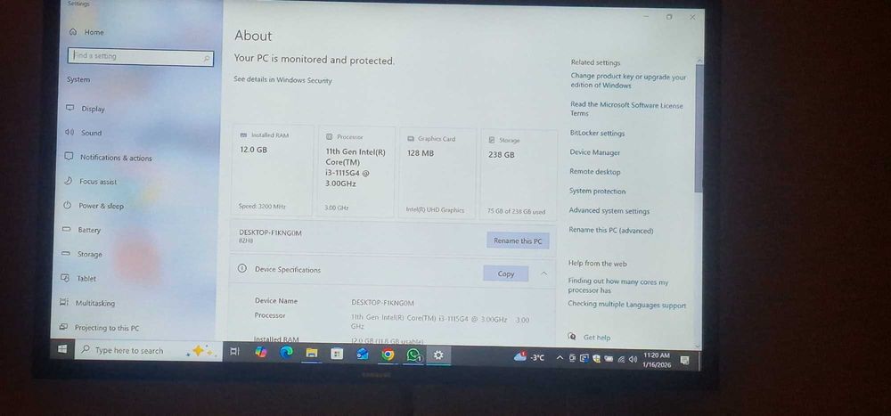 Vand/dezmembrez display laptop Lenovo IdeaPad3, Gen 11th, i3,