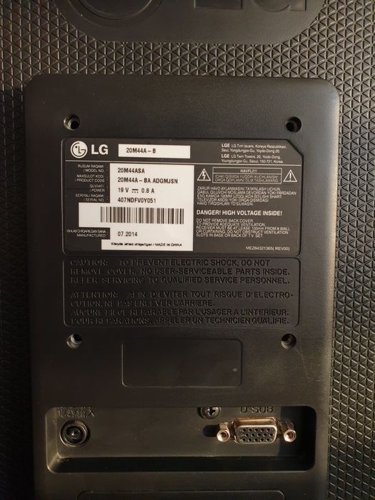 LG 20 dyuymli monitor yaxshi holatda