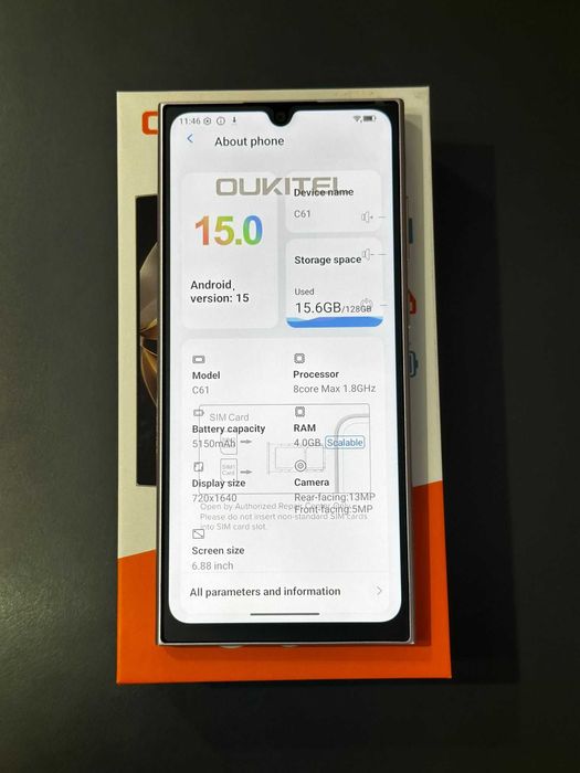 Oukitel C61 16(4+12)GB Ram/128GB Rom