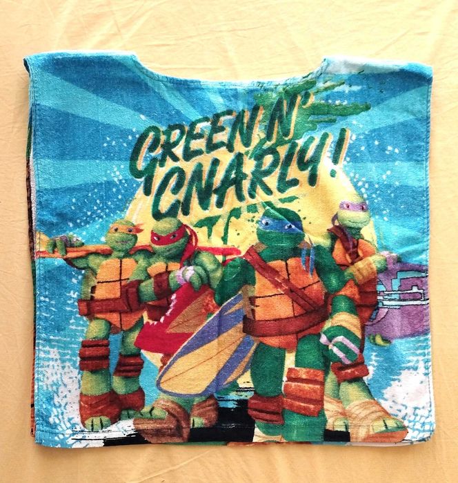 Детско плажно пончо с костенурките нинджа