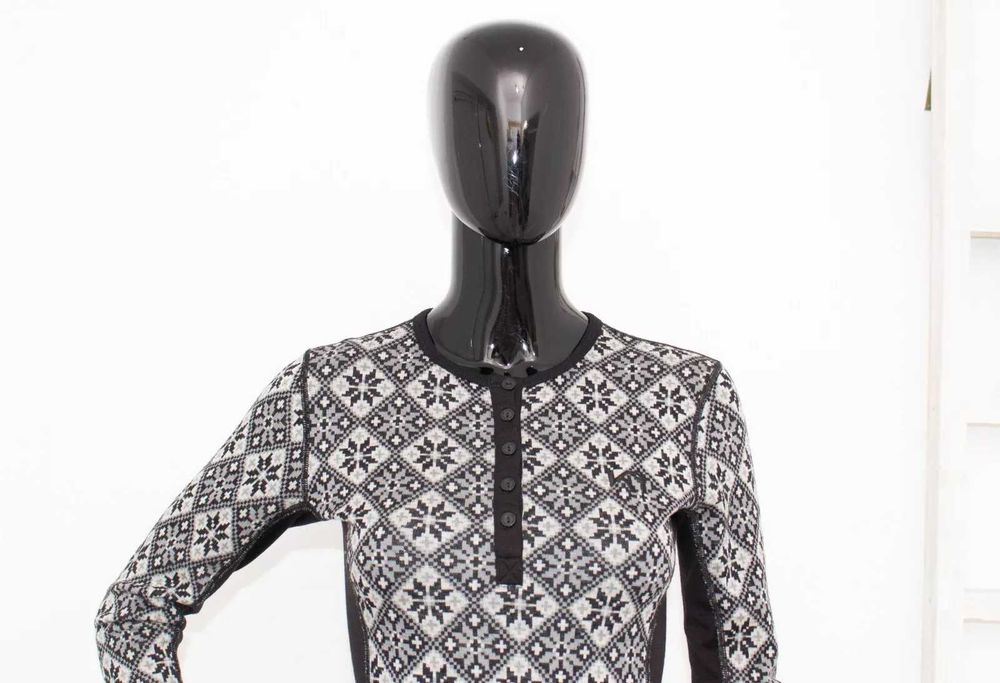 Kari Traa дамска блуза черно сива термо бельо от мериносна вълна S