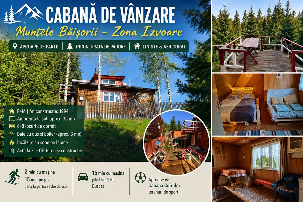 CABANĂ DE VÂNZARE – Muntele Baisorii, zona "Izvoare"