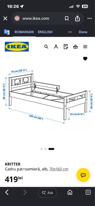 Pat pentru copii Ikea