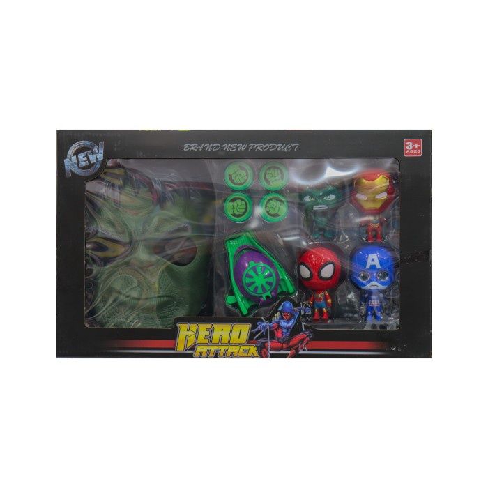 Голям комплект Фигурки Спайдърмен Avengers с маска и изстрелвачка