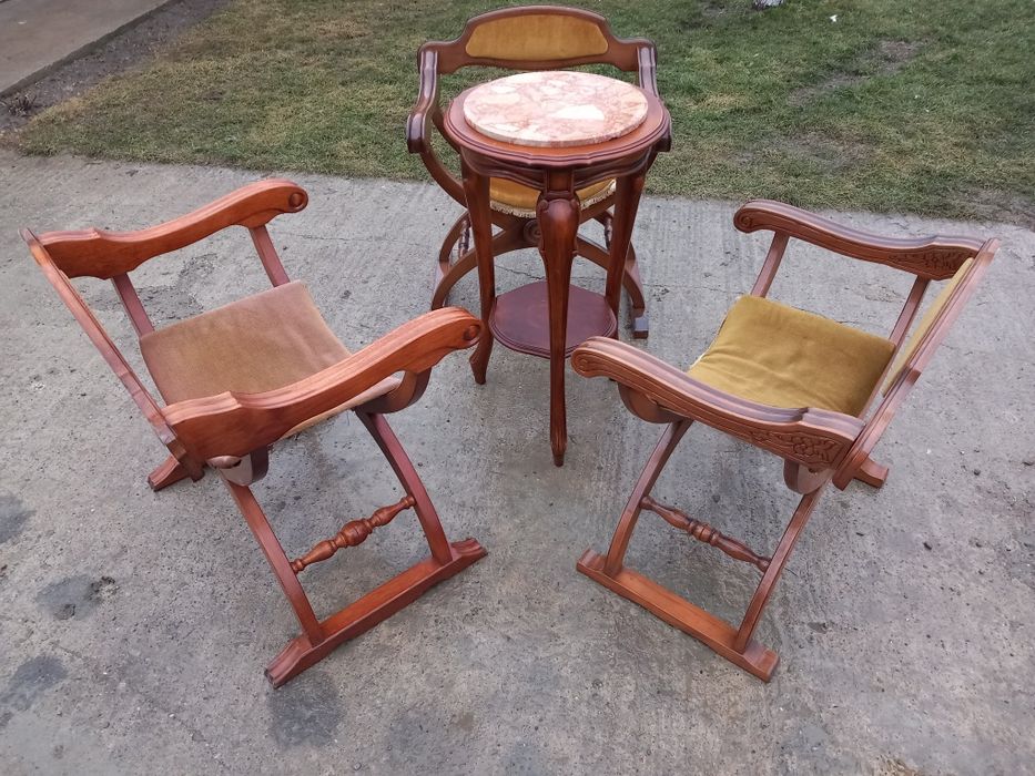 Scaune vintage lemn masiv