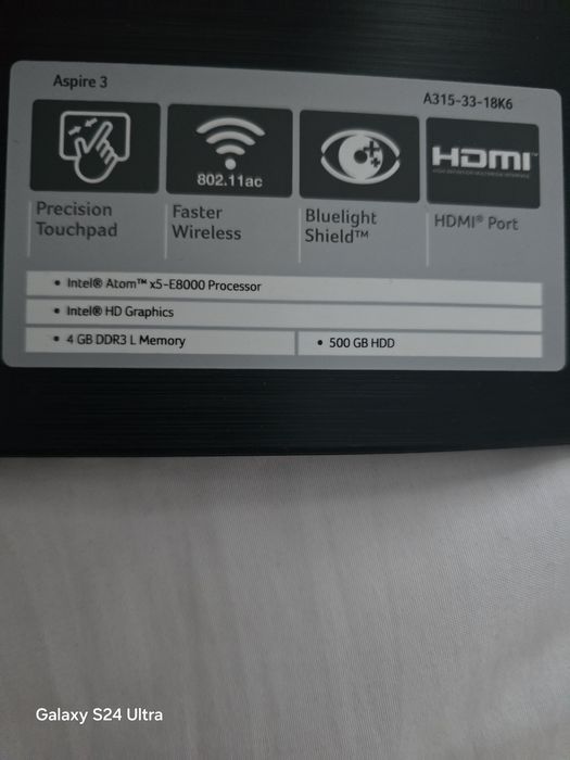 Ноутбук Aser aspair3 A315