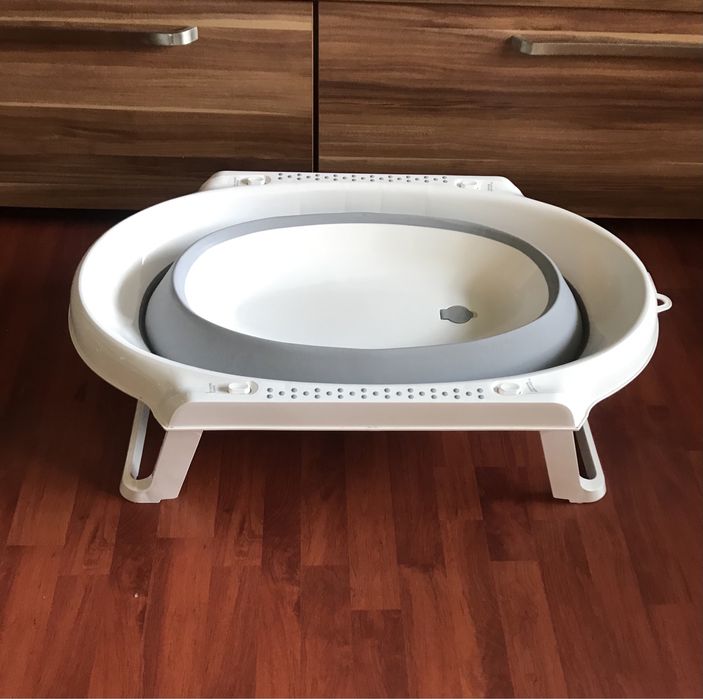 Cadita pliabila BabyJem cu suprafata antiderapanta Albastru