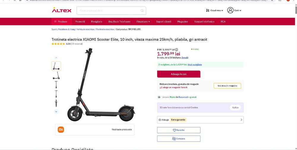 Trotineta electrica XIAOMI Scooter Elite, 10 inch dau la schimb si cu iphone