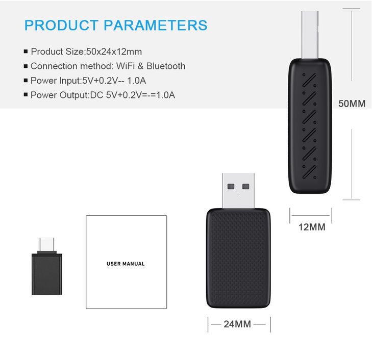 Adaptor CarPlay/Android auto cu fir la wireless