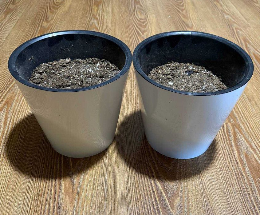 Горшок для цветов двойной с автополивом, кашпо, 5 л, белый (Россия)