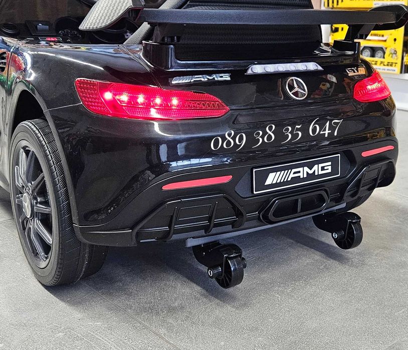 ТОП ЦЕНА!НОВО!Акумулаторна кола Mercedes GTR с МЕКИ ГУМИ,12V батерия,кожена седалка,дистанционно управление