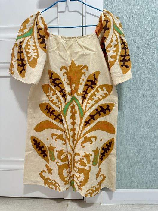 Платье из смесового льна Zara