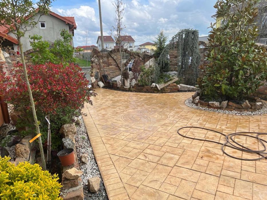 Pavaj beton amprentat, alei betonate, platforme betonate