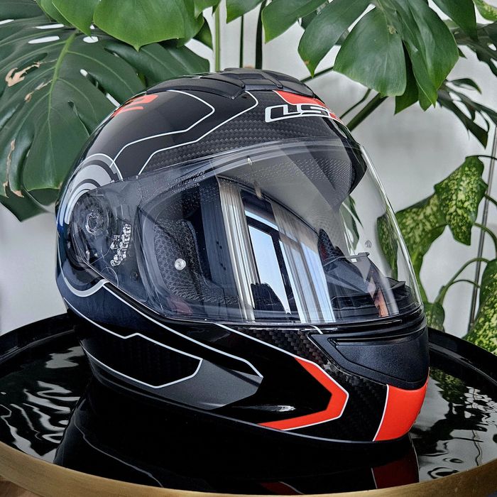 Casca Moto, LS2, S, Negru, Rosu, Full Face, 55/56